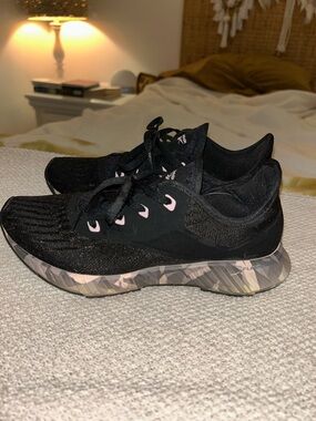 Reebok Black and Pink Camo Flashfilm Sneakers